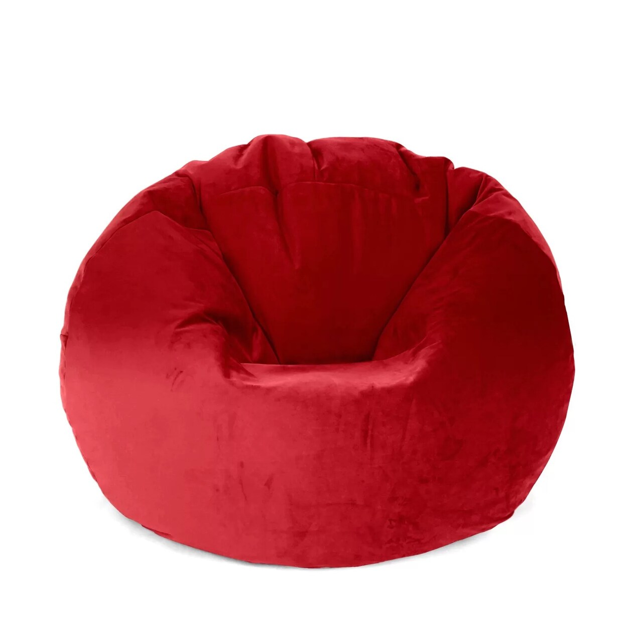 Lotus Lounge Chair Large Round Leaf Velvet Bean Bag Cover - 39.25" x 39.25" - Red